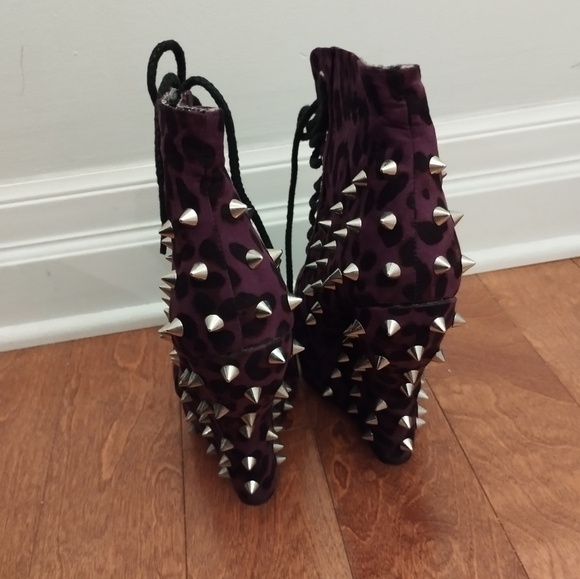 Purple leopard boots - Picture 3 of 4